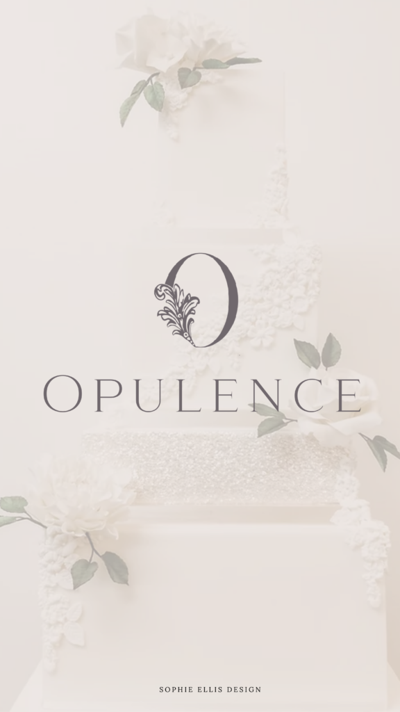 opulence by storeybook cakes submark by Sophie Ellis Design
