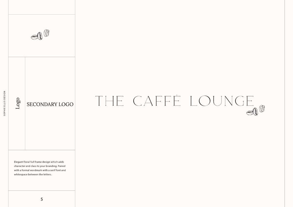 Secondary logo and wordmark design by Sophie Ellis Design for coffee shop